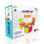 KIPA GAMING MagPlay 18pcs Made in India The Original STEM Magnetic Building Tiles&Blocks. Open-Ended Creative Learning Educational Toys for Children Ages 3 Yrs,Multicolor