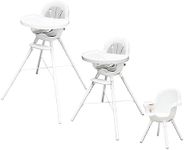 Boon GRUB Adjustable Baby High Chair - Convertible High Chair and Toddler Chair - High Chairs for Babies and Toddlers 6 Months to 6 Years - Dishwasher Safe - White