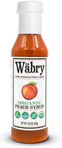 Wäbry Organic Peach Syrup – 14.9oz (420g), Natural Fruit Syrups for Drinks, Pancakes, Tea, Shaved Ice and Ice cream, Vegan, Non-GMO, Dye-Free Snow Cone Syrup – BPA-Free Plastic Bottle