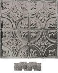 5 Pack of 24x24 Nail-Up Tin Ceiling Tiles - Pattern #2, Unfinished - Victorian Floral (Covers 20 sq.ft.)