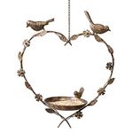 Bird Feeder Dish Vintage Hanging Heart Autumn Garden Accessory Gift Idea