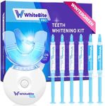 Whitebite Pro Professional Teeth Whitening Kit with Gels for Sensitive Teeth: Whitening LED Light, 35% Carbamide Peroxide Gel, Remineralization Gel (Wintergreen)