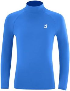 Roadbox Boys Thermal Compression Shirts - Long Sleeve Athletic Undershirt Kids Mock Neck Quick Dry Base Layers for Football Baseball Basketball