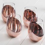 MyGift Modern Copper Stemless Wine 