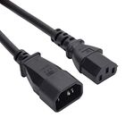 Computer Spares 2m IEC Power Extension Cable Kettle Male to Female UPS Lead C13 - C14 Mains 240V 10A