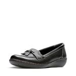 Clarks womens Ashland Bubble Loafer, Black, 9 Wide US