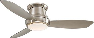 Minka-Aire F519L-BN Concept II 52 Inch Ceiling Fan Flush Mount Ceiling Fan with Integrated 14W LED Light in Brushed Nickel Finish