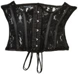 Daisy corsets Women's Black Sheer Lace Underwire Open Cup Underbust Corset, XL