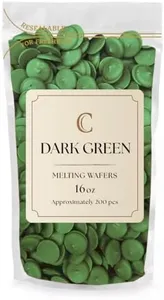 KIDU Dark Green Chocolate Melting Wafers 16 Ounces Bulk Perfect For Dipping, Deserts, Baking And More - 1 Pound