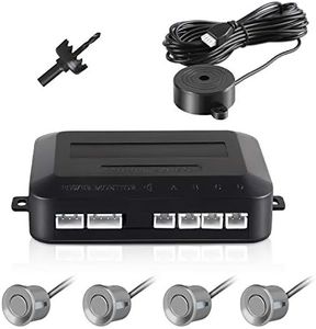 Capteur de Recul Voiture, Aolead Radar Recul Voiture Auto Système Parcage avec Bibi Buzzer Alarme et 4 Capteurs - Argent