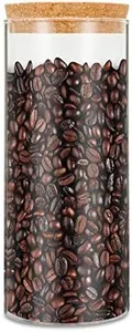 Luxtea Glass Jar Borosilicate Canister 34oz with Cork Stopper Lid, Airtight Container Cookie Candy Spice Tea Cereal Storage (Cork Stopper)