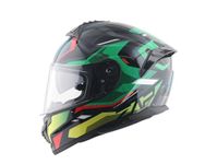 Vega Zap Volt D/V Full Face Motorcycle Helmet with Dual Visor, Shock Absorbing Liner, Comfortable Interior, Lightweight Shell, Aerodynamic Design, and Trendy Black Red Finish Black Red-M
