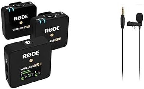 RØDE Wireless GO II Ultra-compact Dual-channel Wireless Microphone System with Built-in Microphones & Rode Lavalier GO Professional-Grade Wearable Microphone, Black