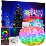 Electight 5M/16FT RGB-IC Fairy String Lights Multicolor [APP& Remote Control],Christmas Halloween Lights,99+ Modes Dimmable, USB Powered& Waterproof, for Indoor & Outdoor, Wedding, Valentine's Day