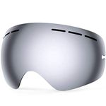 ZIONOR X Ski Snowboard Snow Goggles Replacement Lenses (VLT 9% Revo Silver Lens)