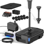 NFESOLAR All-in-one Pond Filter Fountain Kit, 660 GPH Submersible Water Pump with 3-Layer Filtration, UV Clarifier for Outdoor Ponds, Fish Tank, Pool, Garden Waterscape (Corded Electric)