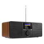 Audizio Rome Internet Radio Tuner with DAB, Bluetooth, Wood Finish - Internet Digital Radio with DAB internet radio + Tuner, Digital Display, Wireless Streaming | Radio Alarm Clock