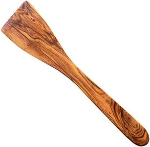 Olive Wood Spatula 12 Inch - Flat Wooden Turner for Non Stick and Cast Iron Pans – Safe and Natural for Kitchen and Cooking