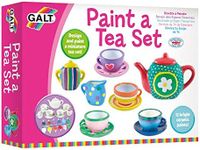 Galt Paint a Tea Set - 11 Pc Mini Tea Party Set, Kids Craft Kit and Childrens Tea Set - 12 Rainbow Ceramic Paints - Encourage Creativity and Motor Skills - Arts and Crafts for Kids, Ages 5 Years Plus