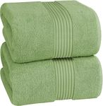 Utopia Towels - Premium Jumbo Bath Sheet 2 Pack - 100% Cotton Highly Absorbent and Quick Dry Extra Large Bath Towel - Super Soft Hotel Quality Towel (35 x 70 Inches, Sage Green)