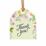 Swastikart Thank You Cards - Pack of 75 - Best for Boutique, Embossed Printing Hard Thick Tags Multi Purpose TAG I Best for Birthday Return Gift I Use as Hanging TAG on Gift - with Jute Dori