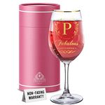 CROWNLY CRYSTAL® Personalised Gifts for Women Wine Glasses Wine Gifts for Women Birthday Gifts for Her Sister Birthday Gifts for Friends Teacher Gifts Thinking of You Gifts for Women Mothers Day (P)