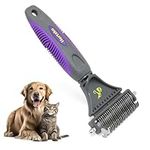 Hertzko Dematting Comb with Double Sided Professional Rake Suitable for Dogs and Cats - Removes Loose Undercoat, Tangles, Mats and Knots - Great Grooming Tool for Brushing and Deshedding