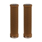 Funn Holeshot Mountain Bike Grips With Single Lock On Clamp, Lightweight And Ergonomic Bike Handle Grips With 22 mm Inner Diameter, Hardened End Bicycle Handlebar Grips For MTB/BMX (Brown)