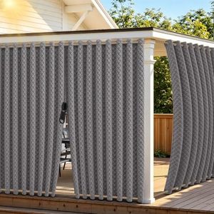 ROFASVCO Outdoor Curtains for Patio with Zipper Blackout Gazebo Curtains