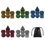 Cusdie 5 Sets/35 Pcs DND Dice Polyhedral Dice Set, Druid D&D Dice Set for Dungeons and Dragons, RPG, MTG Table Games