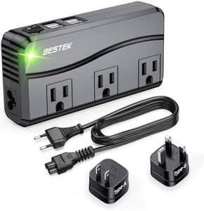 BESTEK Universal Travel Adapter 220V to 110V Voltage Converter with 6A 4-Port USB Charging and UK/AU/US/EU Worldwide Plug Adapter (Black)