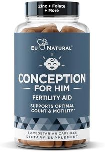 Conception For Him – Fertility Supplements for Men, Male Fertility Booster & Prenatal – Optimal Sperm Count, Motility Strength – Ashwagandha, Folate Folic Acid,Magnesium & Zinc – 60 Veg Soft Capsules