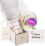 Lizush Luxury 6-Piece Lavender Spa Kit for Women - Relaxation Spa Gift Basket, Self-Care Care Package for Wife - Happy Birthday