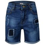 A2Z 4 Kids Boys Ripped Dark Blue Denim Shorts Comfort Stretch Skinny Jeans Pants Trousers Lightweight Trendy Summer Boys Ages 5-13 Years