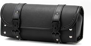 Motorcycle Bag, Universal Motorcycle Handlebar Bag, Motorcycle Fork Bag PU Leather Black Roll Saddlebags for Honda Kawasaki Suzuki Yamaha