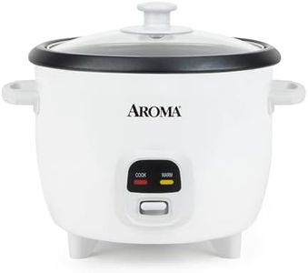 AROMA Rice Cooker, 3-Cup (Uncooked) / 6-Cup (Cooked), Small Rice Cooker, Oatmeal Cooker, Soup Maker, Auto Keep Warm, 1.5 Qt, White, ARC-393NG