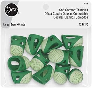 Dritz Soft Comfort, Large, Green, 12 pc Thimbles, Count