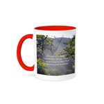 3dRose Mug_51058_5 Serenity Prayer in Scene Ceramic, 11 oz, Red/White