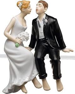 Weddingstar Whimsical Sitting Bride and Groom Cake Topper - Caucasian