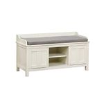 Linon Micah White Storage Bench