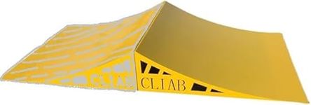 Cliab Multiuse Sports Ramp for Kids Made of Metal with Load Capacity of 300 LB for Skateboard, Scooter, Dirt Bike, Bicycle, RC Car, Ripstik, BMX Jump, Kicker Ramp, Balance Bike, One-Piece Yellow Color