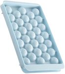 AEX Ice Balls Tray with Lid Round Ice Ball Maker Mould for Freezer, Sphere Ice Ball Tray 33 PCS Ice Chilling Drinks Cocktail Whiskey Tea Coffee [Blue]