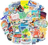 Waterproof Aesthetic Vinyl Stickers Pack for Surfboard Water Bottle (50 Pcs Surfing Style)