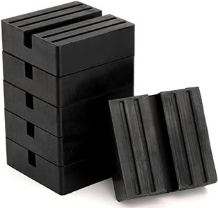 Yesland 6 Pack Universal Floor Jack Rubber Pad - Square Slotted Frame Jack Pad Adapter Black Anti-Slip Rail Pinch Weld Adapter for Car Lift, 3 Inch