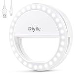 Diyife Selfie Light for Phone, [New Version] Rechargeable Selfie Ring Light, 3 Level Brightness Adjustable Ring Light for Phone Phone Light Clip on Any Smartphone Phone Light for Photo Video TikTok