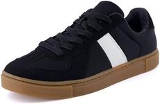 CUSHIONAIRE Women's Bailey lace up Sneaker +Comfort Foam, Wide Widths Available, Black/White 6.5