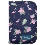 VanFn Travel Wallet Family Passport Holder Flamingo Travel Document Organiser Holiday Passport Case Women for Passports, ID Card, Credit Cards, Flight Tickets, Money, Coins (Flamingo)