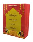 Arrow Product Paper Maharaja Wedding Bag With 200 GSM and Gold Color Thread for Return Gift, Small Presents, Birthday, Holiday Presents (12x9.5x4 inch, pack of 40)