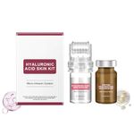 2Pcs Micro Infusion System for Face, Hyaluronic Acid Serum, Peptide Rejuvenating Skin Booster, Anti aging Microneedling Serum Facial Kit with 64-Pin Micro Needling Roller Head for Wrinkle Reduction