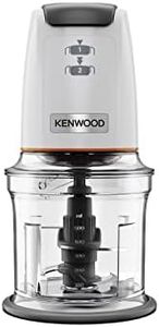 Kenwood EasyChop CHP61.000WH, Zerkleinerer mit vier Klingen, Schüssel 0,5 l, Druckantrieb, 2 Geschwindigkeiten, rutschfester Ring, spülmaschinenfest, Eisbrecher, 500 W, Weiß